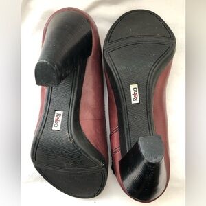 Reba Dark Burgundy peep toe Heels